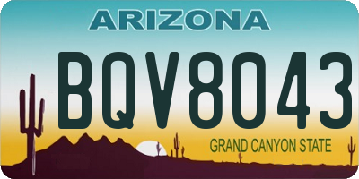 AZ license plate BQV8043