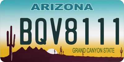 AZ license plate BQV8111