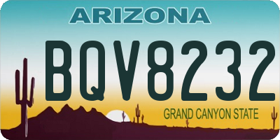 AZ license plate BQV8232