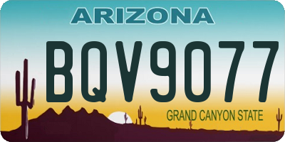AZ license plate BQV9077