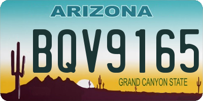 AZ license plate BQV9165
