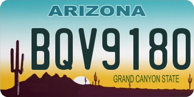 AZ license plate BQV9180
