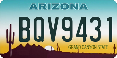 AZ license plate BQV9431