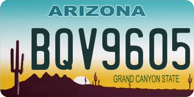 AZ license plate BQV9605