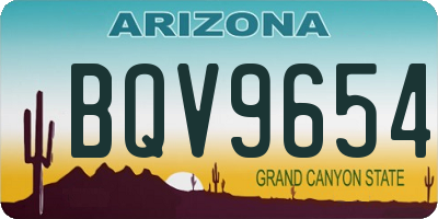AZ license plate BQV9654