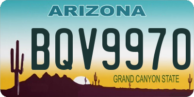 AZ license plate BQV9970