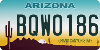 AZ license plate BQW0186