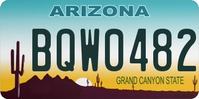 AZ license plate BQW0482