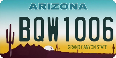 AZ license plate BQW1006