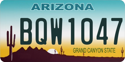 AZ license plate BQW1047