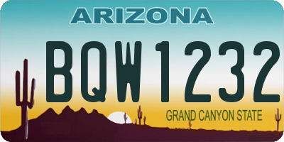 AZ license plate BQW1232