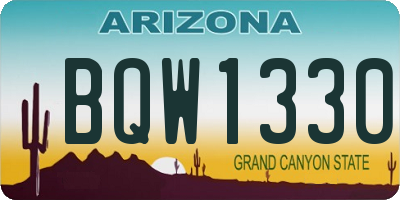 AZ license plate BQW1330