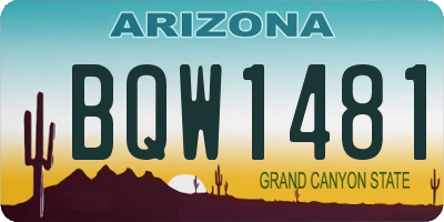 AZ license plate BQW1481