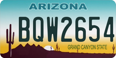 AZ license plate BQW2654