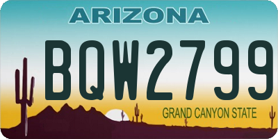 AZ license plate BQW2799