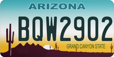 AZ license plate BQW2902