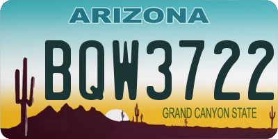 AZ license plate BQW3722