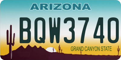 AZ license plate BQW3740