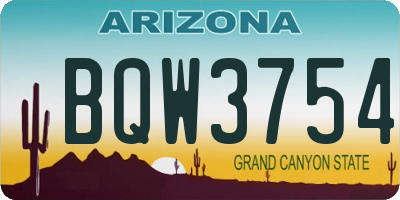 AZ license plate BQW3754