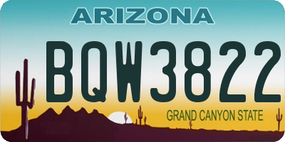 AZ license plate BQW3822