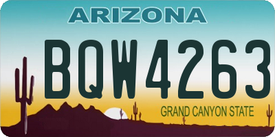 AZ license plate BQW4263