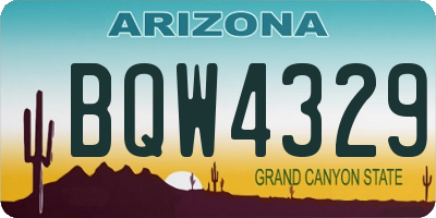 AZ license plate BQW4329