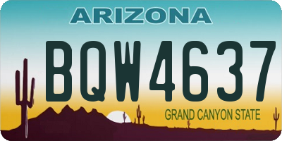 AZ license plate BQW4637