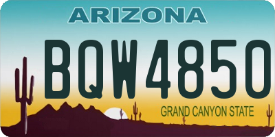 AZ license plate BQW4850