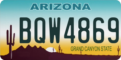AZ license plate BQW4869