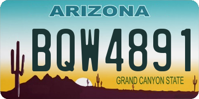 AZ license plate BQW4891
