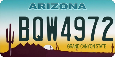 AZ license plate BQW4972