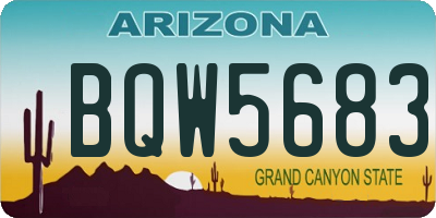AZ license plate BQW5683
