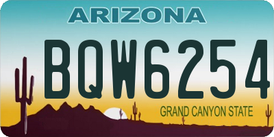 AZ license plate BQW6254