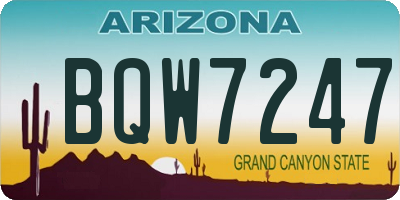 AZ license plate BQW7247