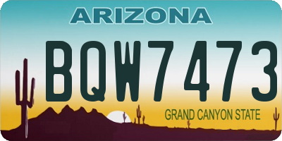 AZ license plate BQW7473