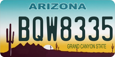 AZ license plate BQW8335