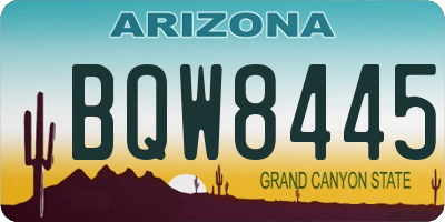 AZ license plate BQW8445