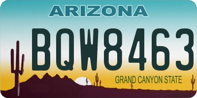 AZ license plate BQW8463