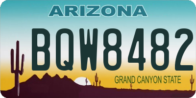 AZ license plate BQW8482