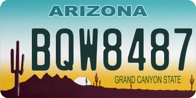 AZ license plate BQW8487