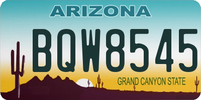AZ license plate BQW8545