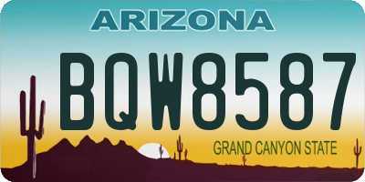 AZ license plate BQW8587