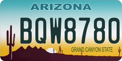 AZ license plate BQW8780