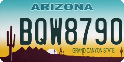 AZ license plate BQW8790