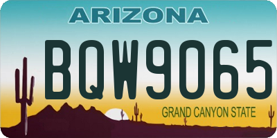 AZ license plate BQW9065