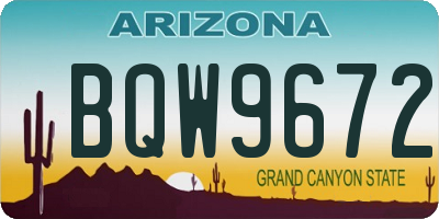 AZ license plate BQW9672