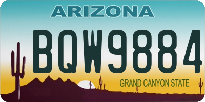 AZ license plate BQW9884
