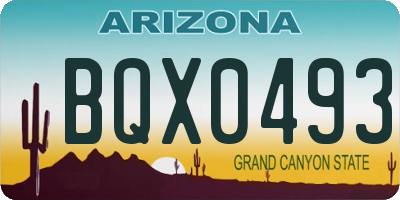 AZ license plate BQX0493