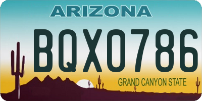 AZ license plate BQX0786