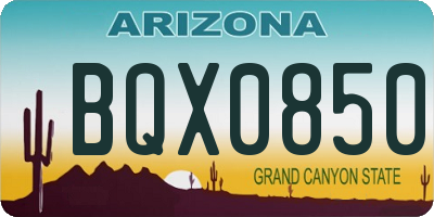 AZ license plate BQX0850